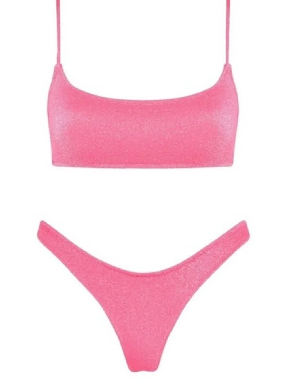 Triangl swimwear Pink Mica Pitaya Sparkle Shimmer Bandeau Bikini Set XS